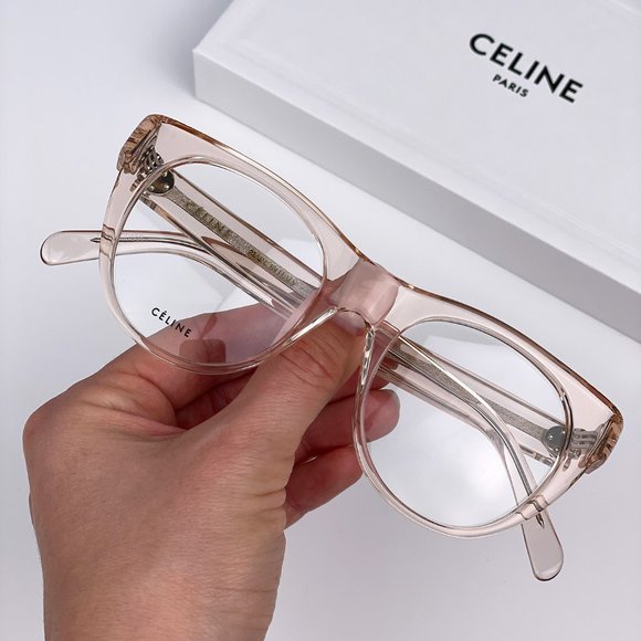 Celine Eyeglasses CL50019I 072 Transparent Light Pink Cat Eye Unisex - Picture 1 of 8
